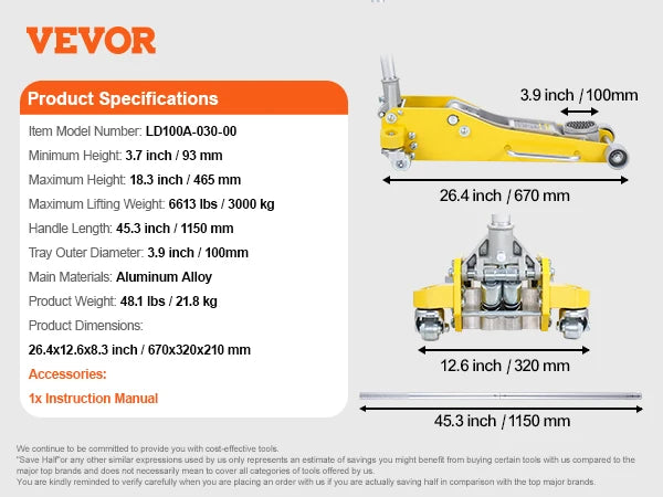 5-Ton 12V Electric Hydraulic Car Jack with Tire Inflator