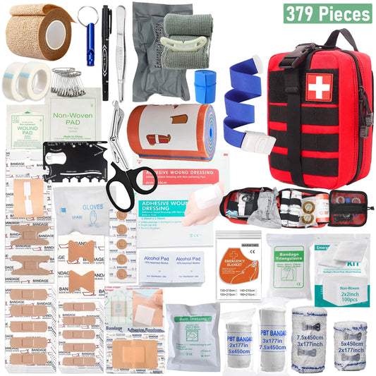 379pcs First Aid Kit Portable Emergency Bag,