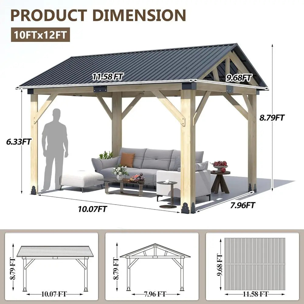 Wooden Gazebo 10'x12