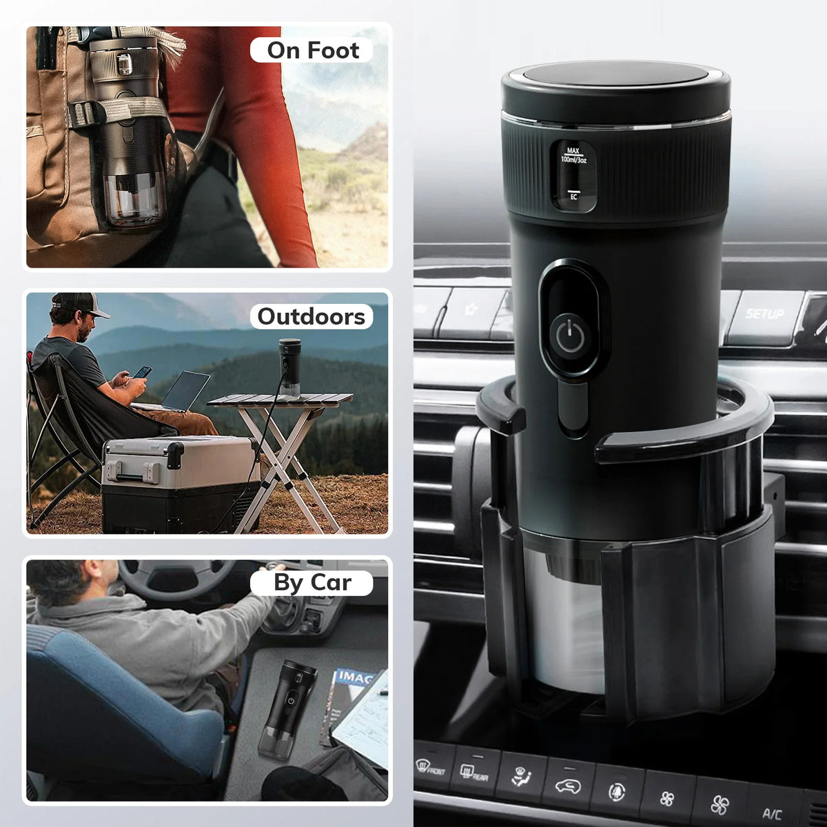12V Portable Espresso Machine – Nespresso-Compatible Travel Coffee Maker