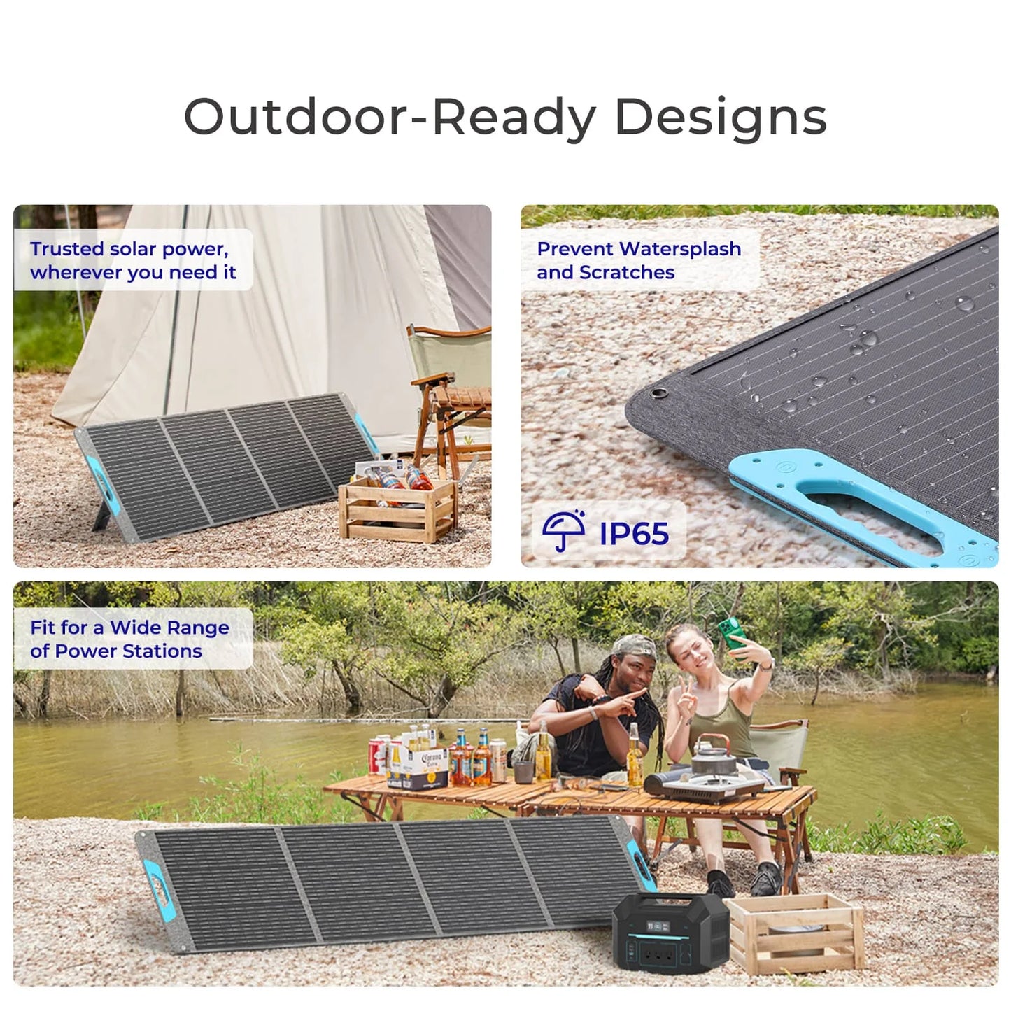 Renogy 200W Portable Solar Panel, IP65 Waterproof Foldable Solar Panel Power Backup