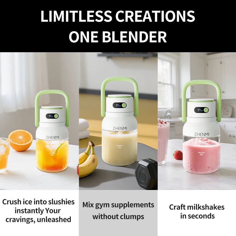 Blender for Shakes & Smoothies! Cordless Blender, 33oz, Ice Crushing, USB Rechargeable