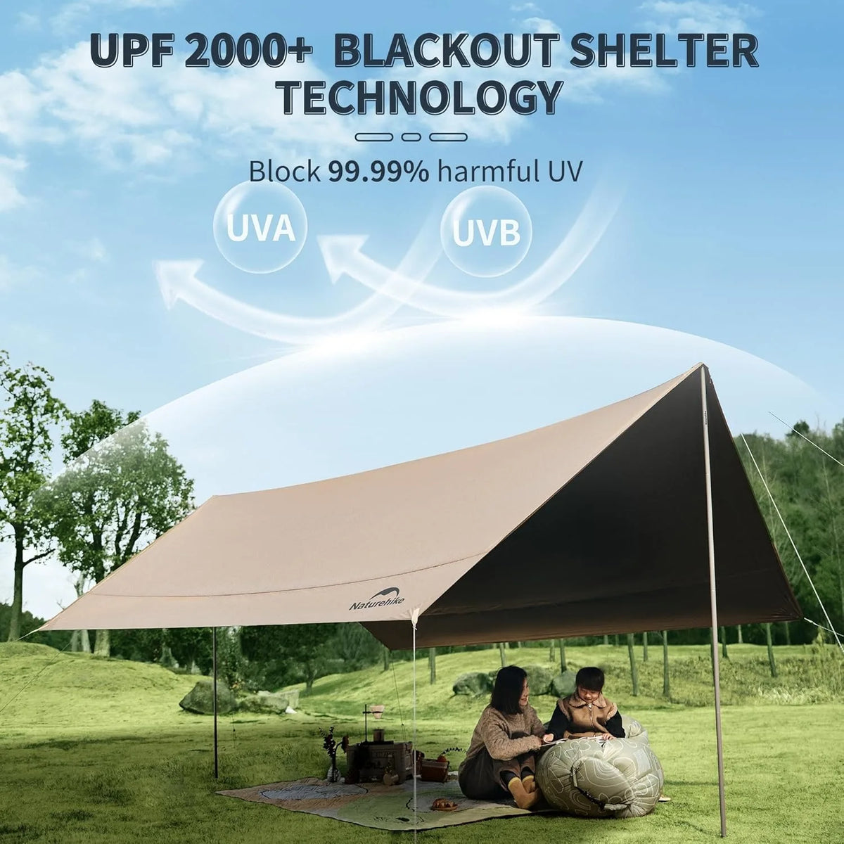 Naturehike Large Camping Canopy & Sun Shelter – Family Beach & Park Tarp