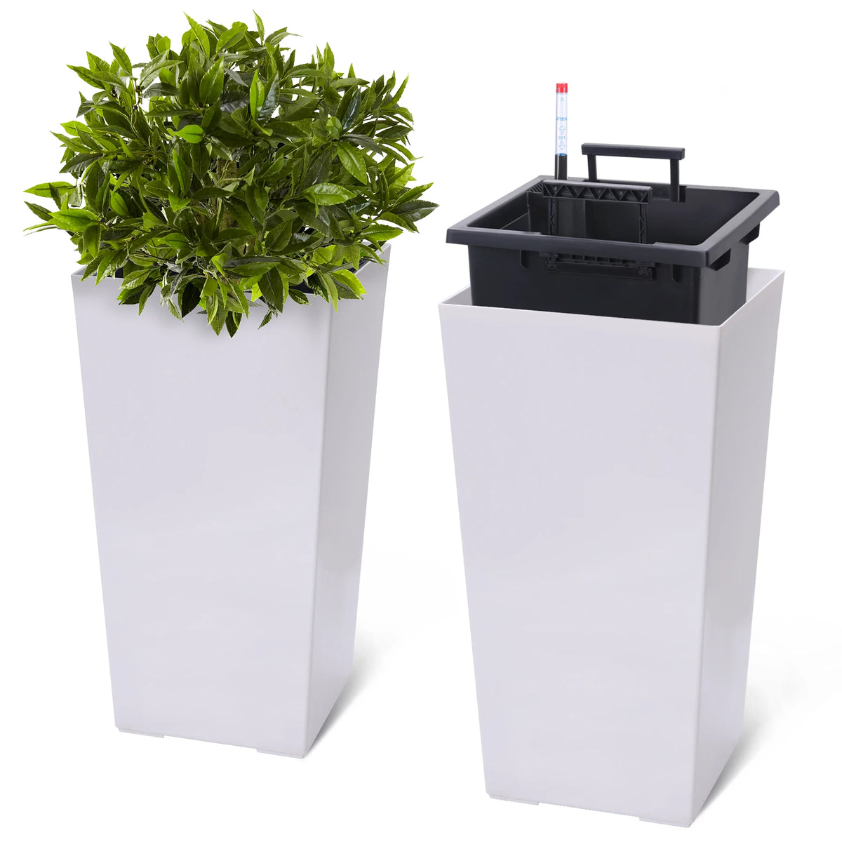 Set of 2 Self-Watering Tall Planters
