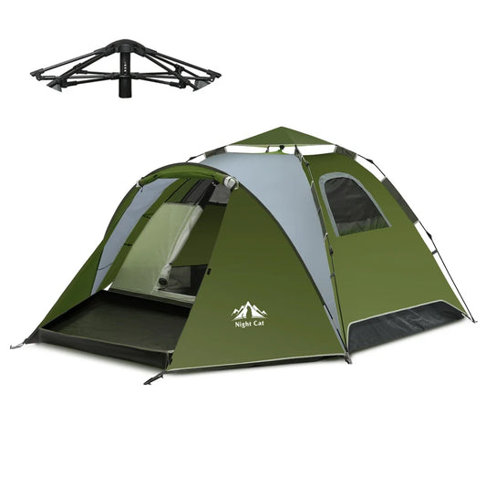 Night Cat 2–3 Person Instant Pop-Up Tent with Porch, Rainfly & Footprint