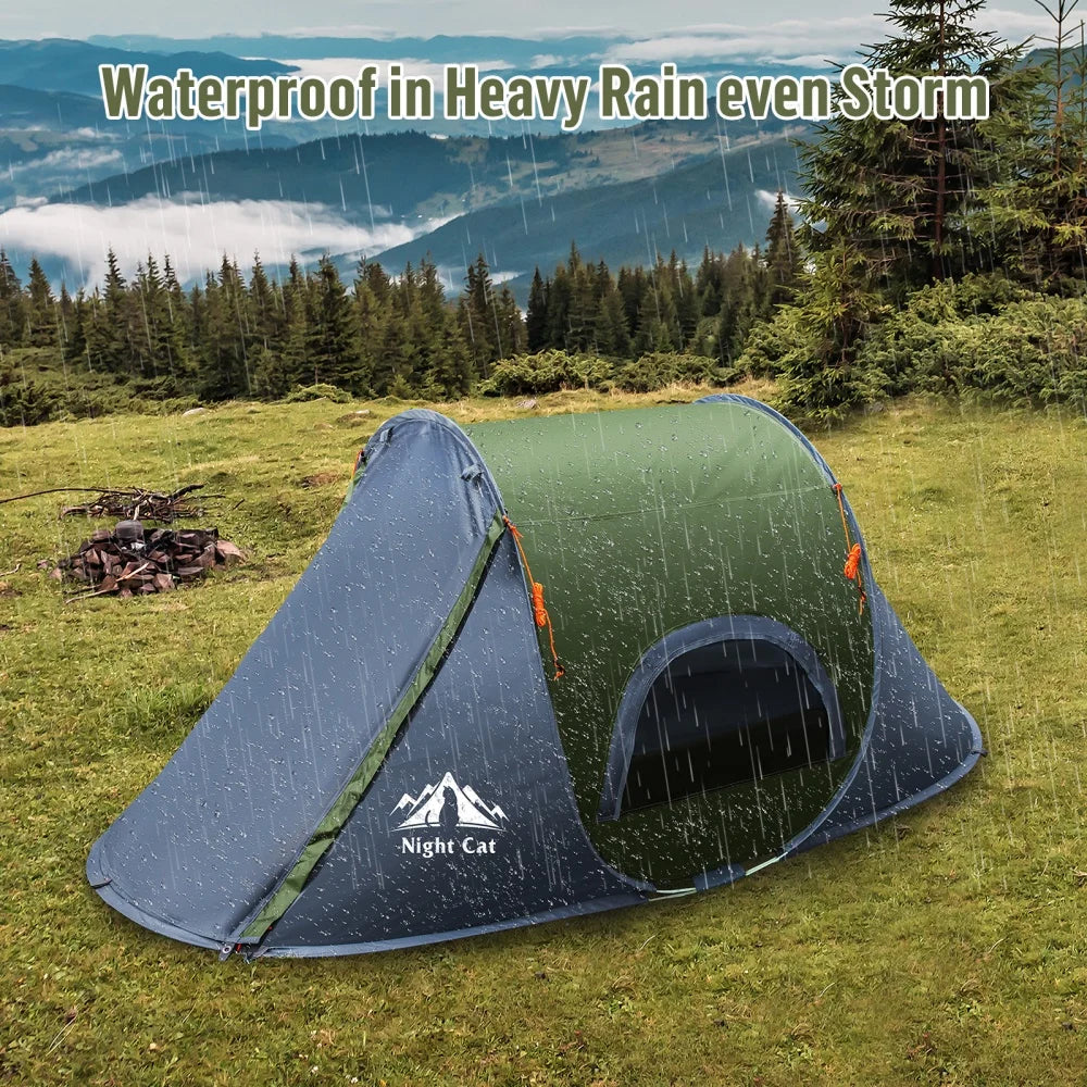 Night Cat 1-Person Instant Pop-Up Camping Tent – Quick Setup Solo Shelter