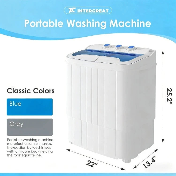 Portable Twin Tub Washing Machine Combo with Spin Dryer