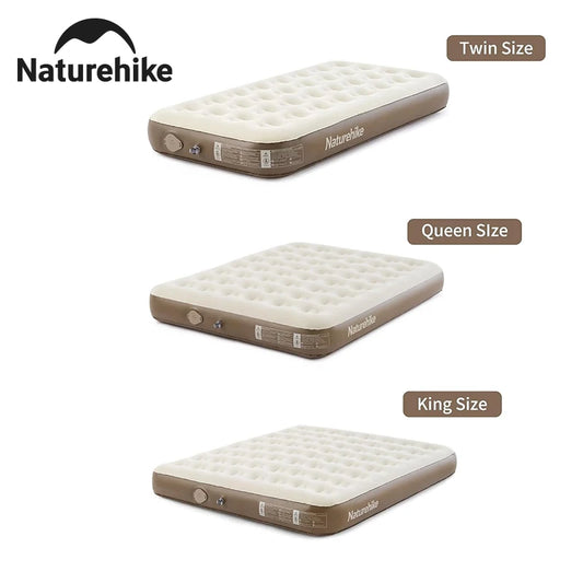 Naturehike Inflatable Camping Air Mattress with Built-In Pump – Twin, Queen & King