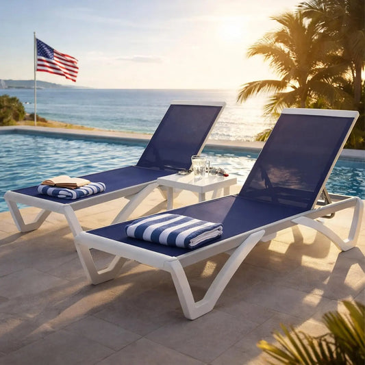 Adjustable Aluminum Outdoor Chaise Lounge Chair