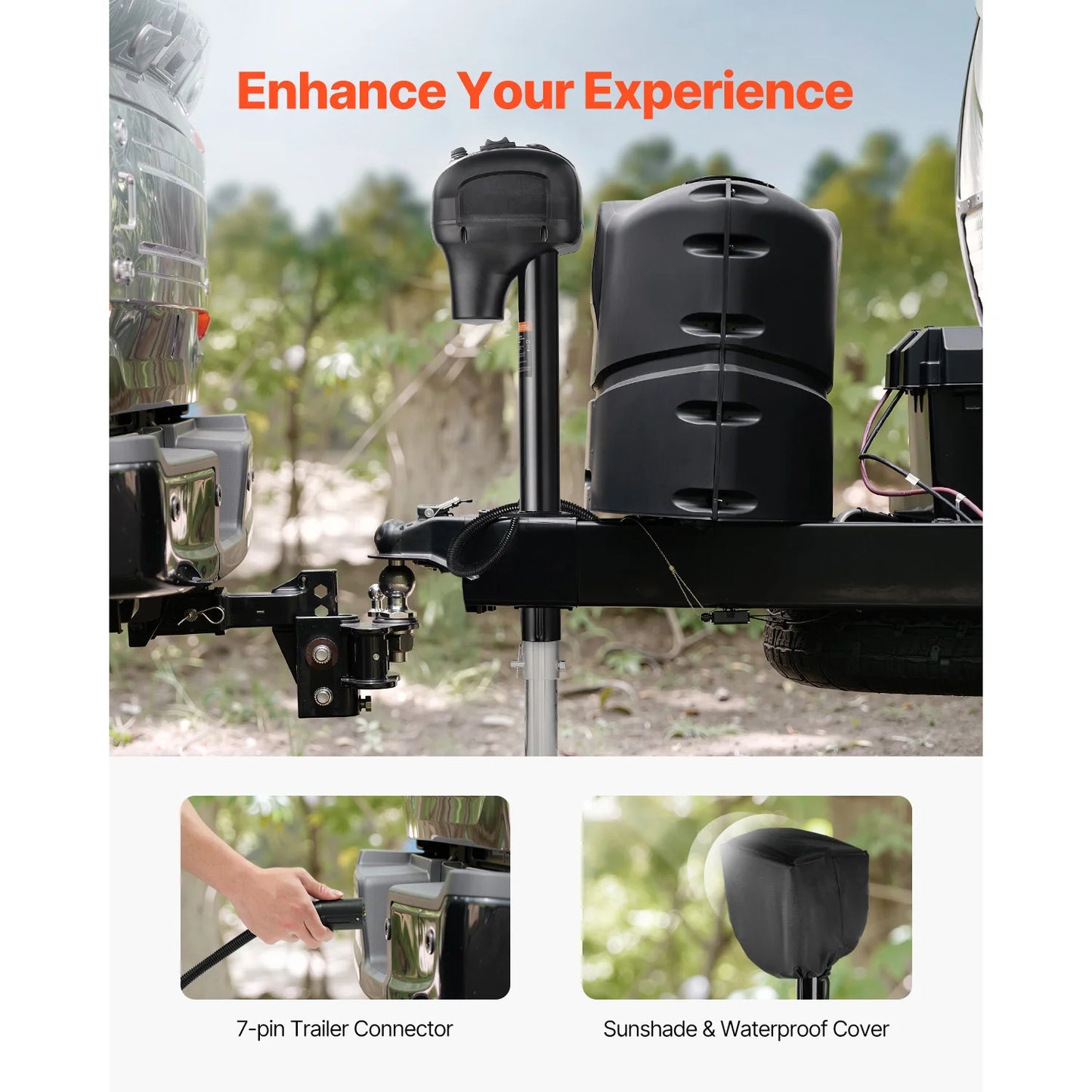 3500/5000Lbs Electric Trailer Jack RV 12V Tongue Jack with 7-pin Connector & Crank Handle 10"-28.3" Lift for Campers