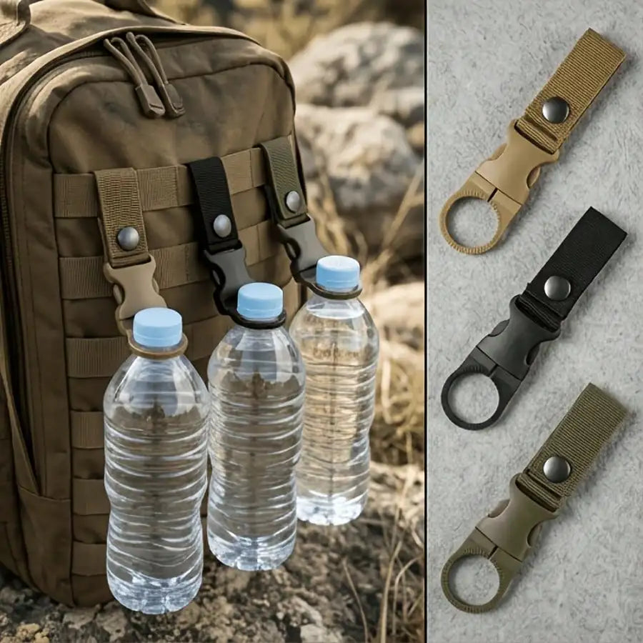 3-Pack Water Bottle Carrier Clips – Backpack & Hiking Bottle Holders