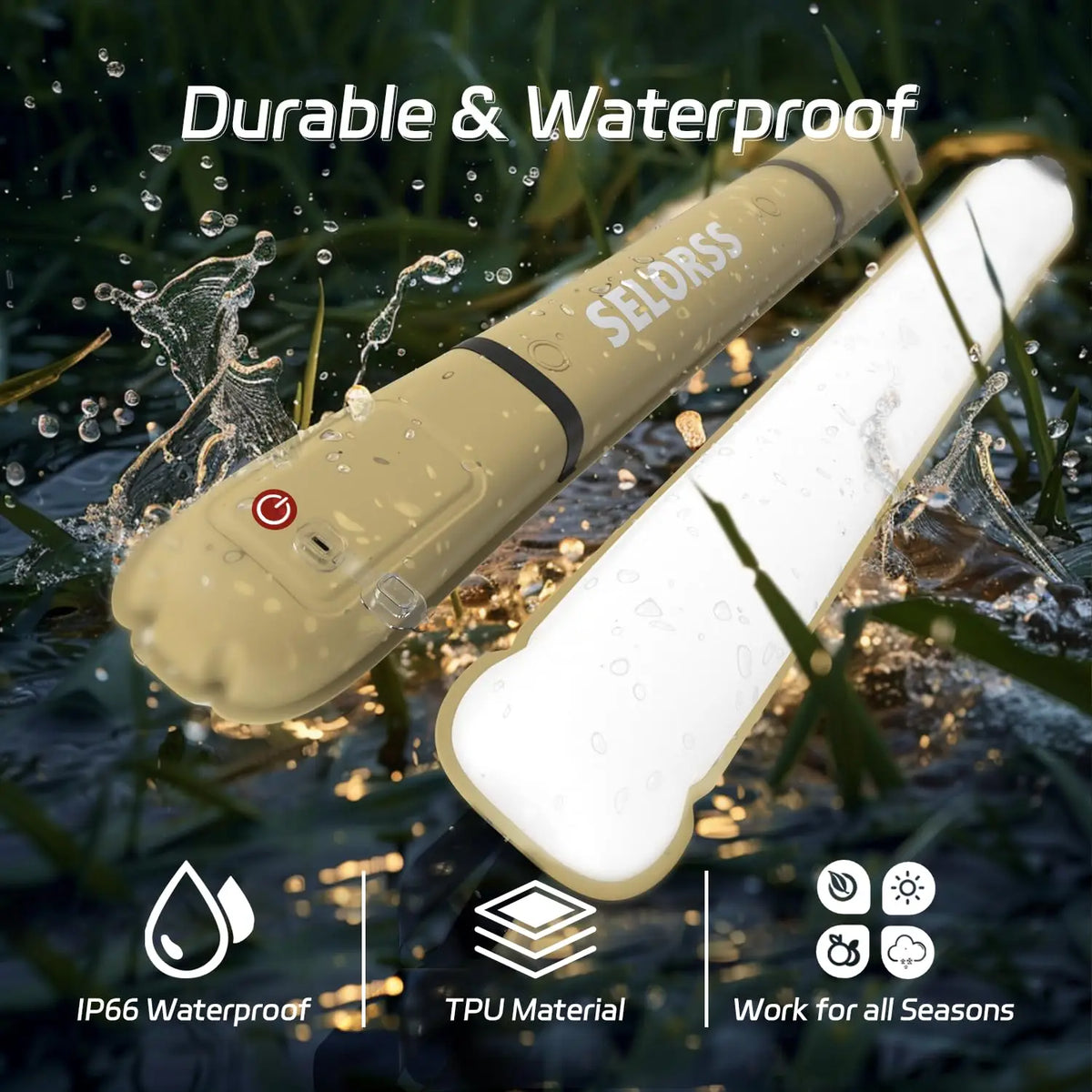 SELORSS Rechargeable Camping Spotlight & Work Light – 2000mAh Portable Lamp