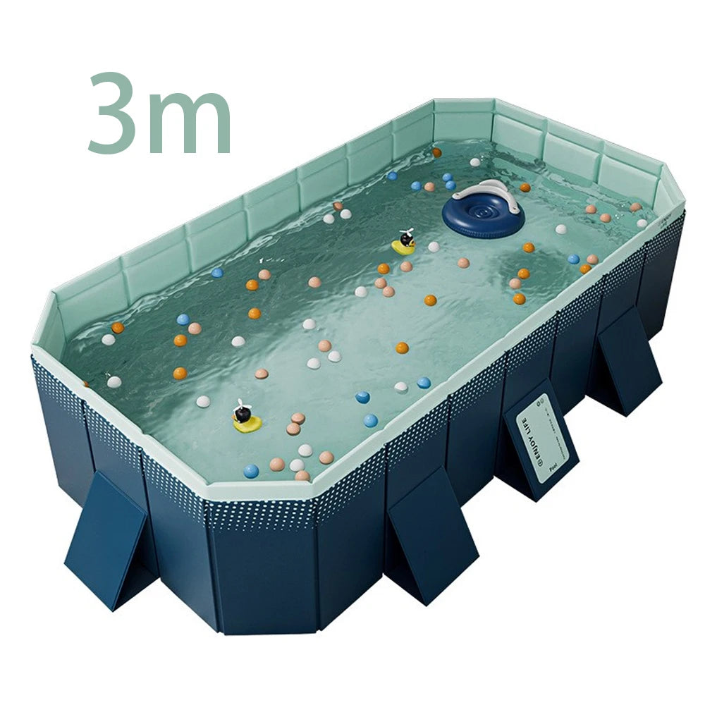 Foldable Pool Outdoor Large Swimming Pool Summer Water Party Non-Inflatable Swimming Pool Family Pool for Outdoor Garden