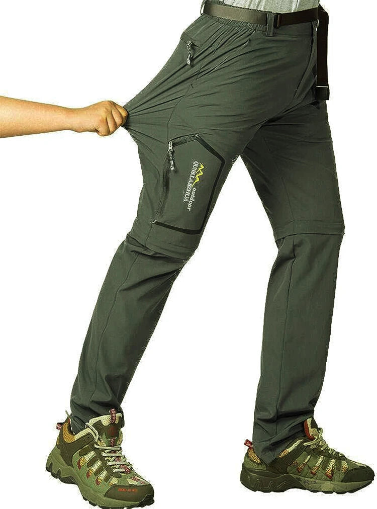 Mens Hiking Convertible Lightweight Quick Dry Zip Off Pants