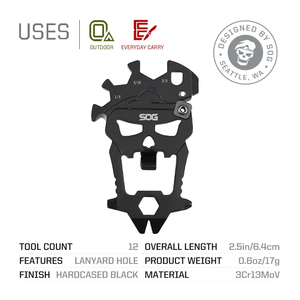 SOG MACV 12-in-1 Stainless Steel Keychain Multitool – 2-Pack