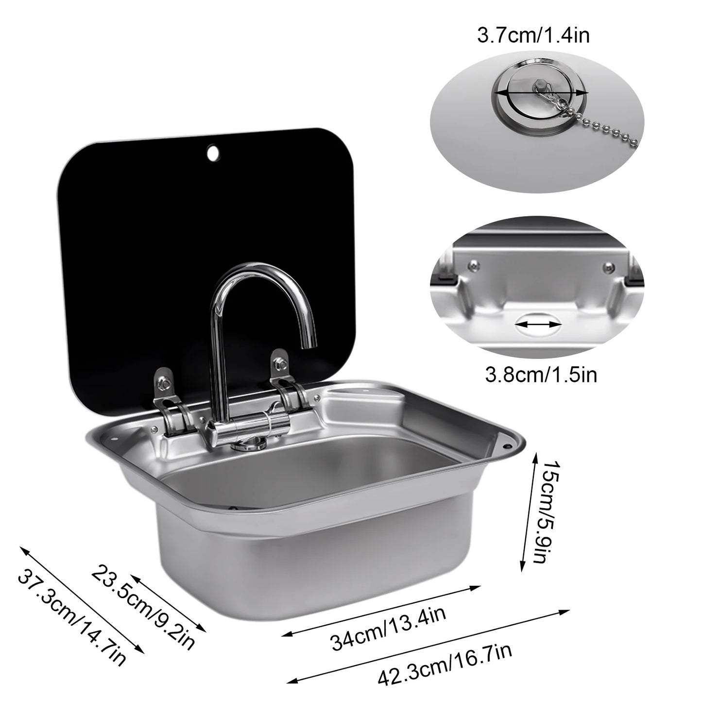 RV Sink  Camper Basin Bowl Rectangular