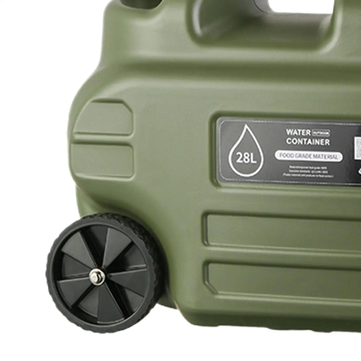 28L Portable Camping Water Container with Wheels & Dispensing Faucet