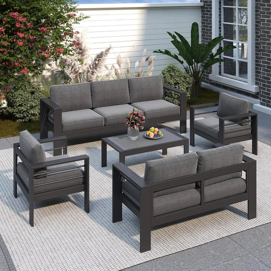 Oversized Aluminum Patio Furniture Set for All Weather