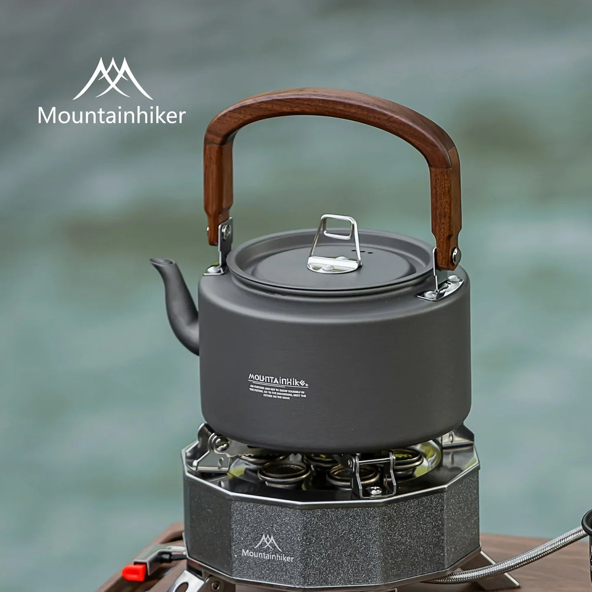 Portable Camping Tea Kettle – Lightweight Aluminum Alloy with Wooden Handle