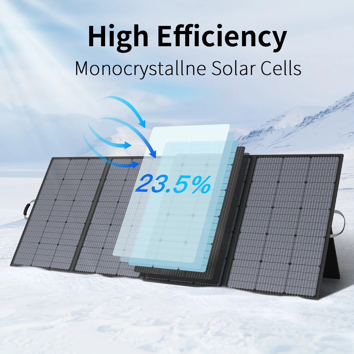 MHPOWOS 400W Lightweight Portable Solar Panel Power Backup 31V Foldable Solar Charger for Off-Grid