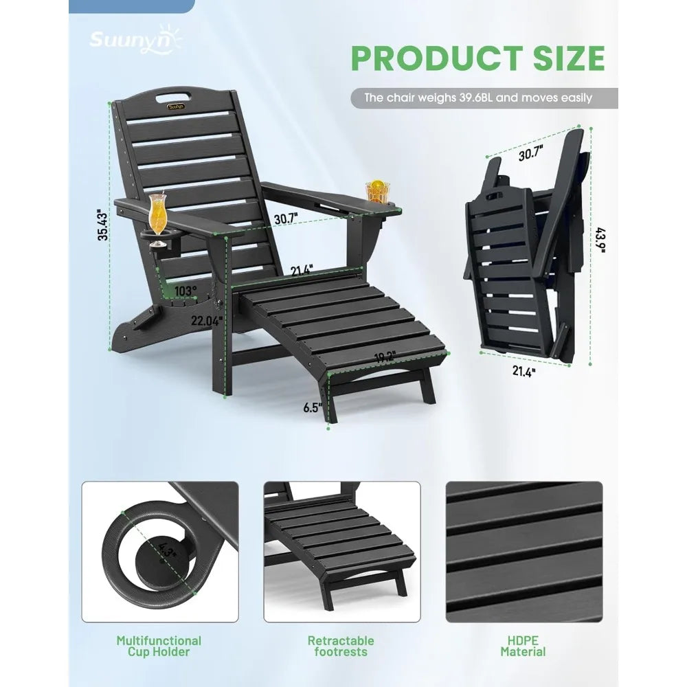 Folding Adirondack Chairs Set of 2