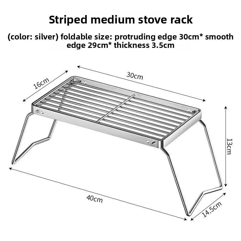 Portable Folding Stainless Steel Campfire Grill – Outdoor Cooking Grate