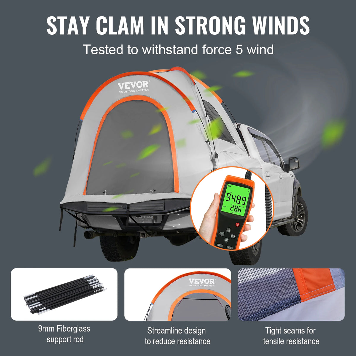 SucceBuy Pickup Truck Bed Tent – 5.5–6 FT Double-Layer Camping Shelter