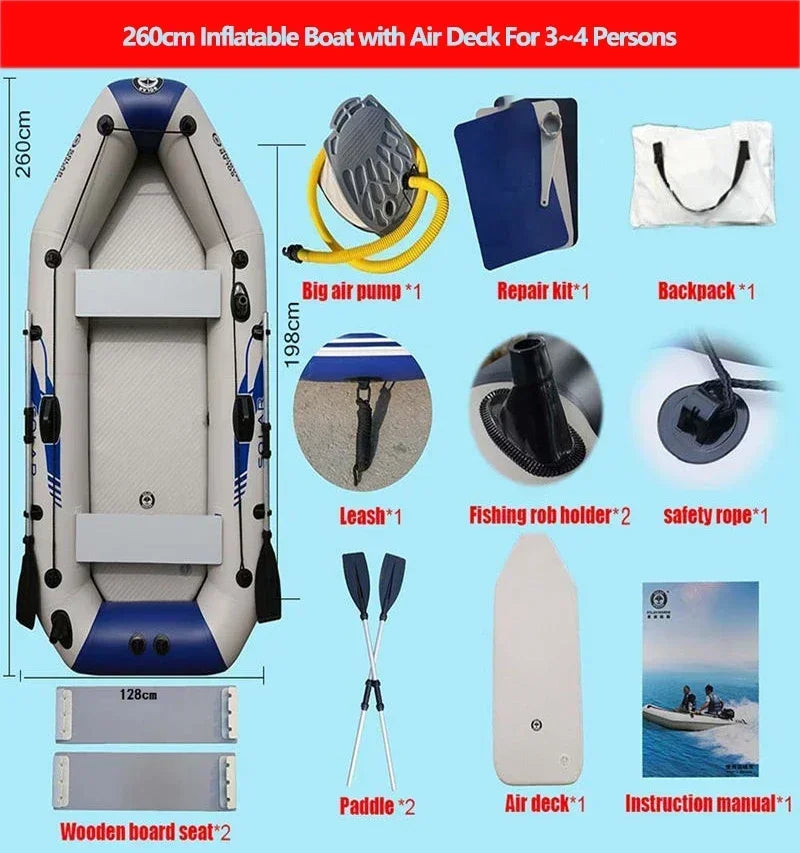 Inflatable Fishing & Recreation Boat – 5.7–12 FT with Air Deck