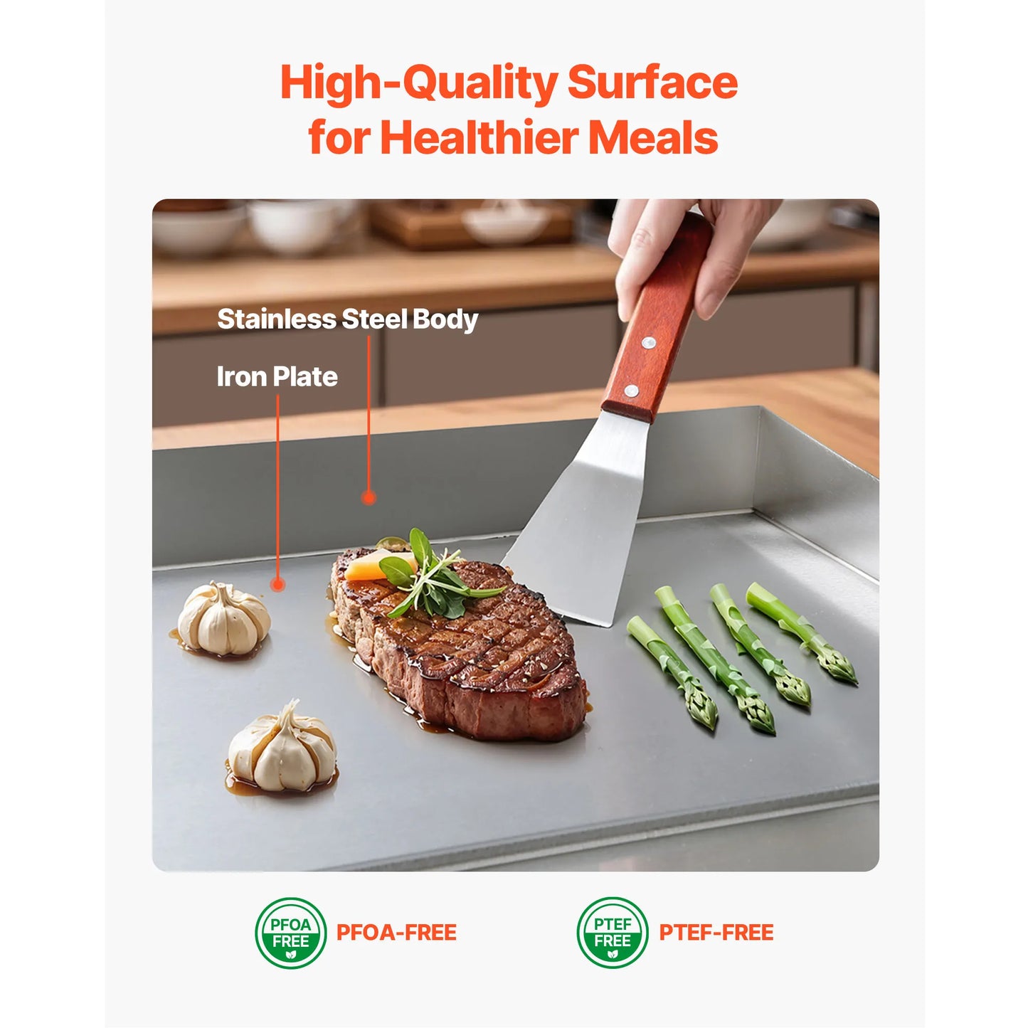 Stainless Steel Electric Griddle 50-300°C Adjustable Temp Control