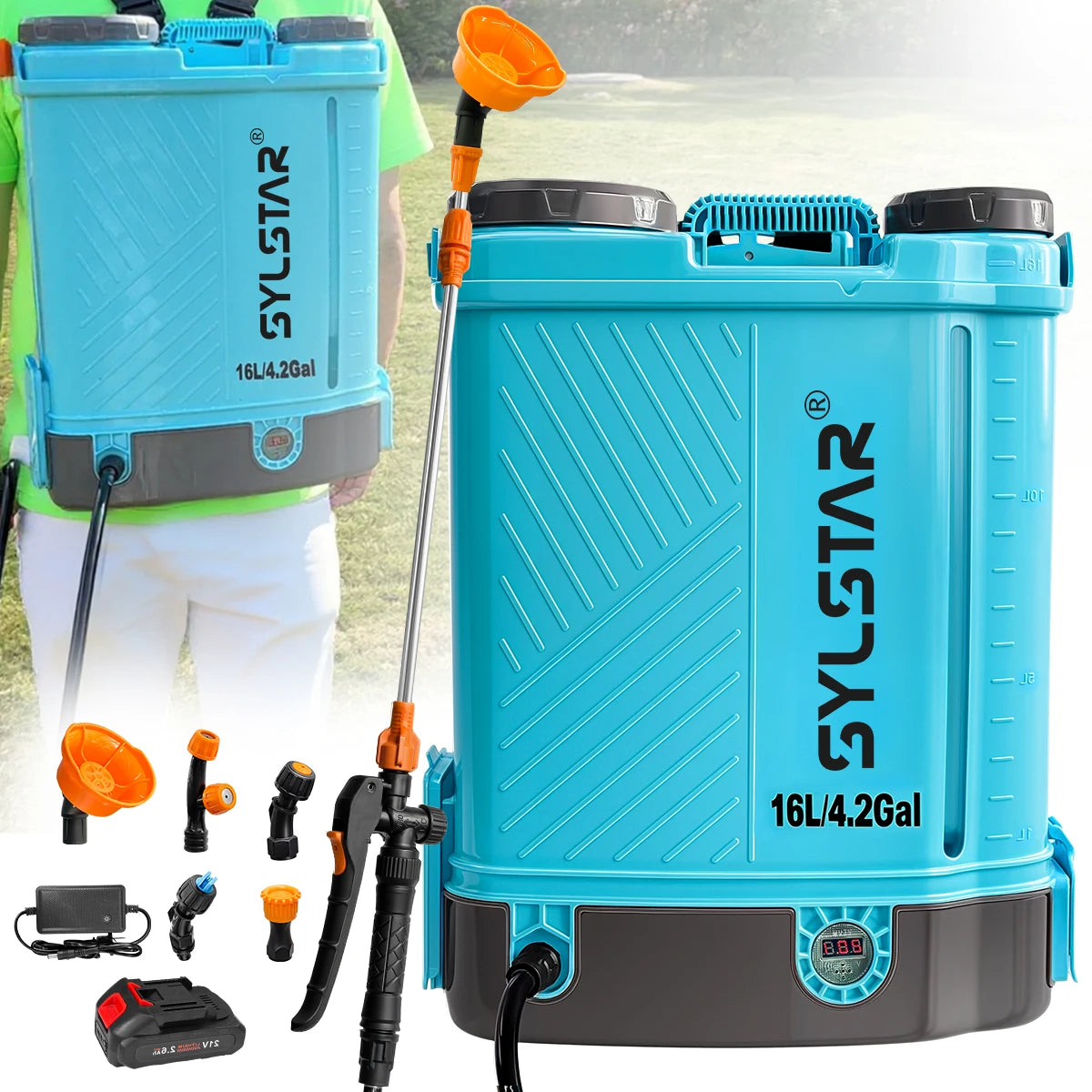 4-Gallon 100 PSI Battery-Powered Backpack Sprayer