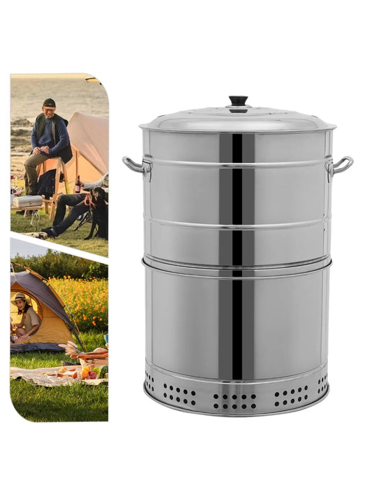 Stainless Steel Smokeless Barbecue Charcoal Barrel Grill