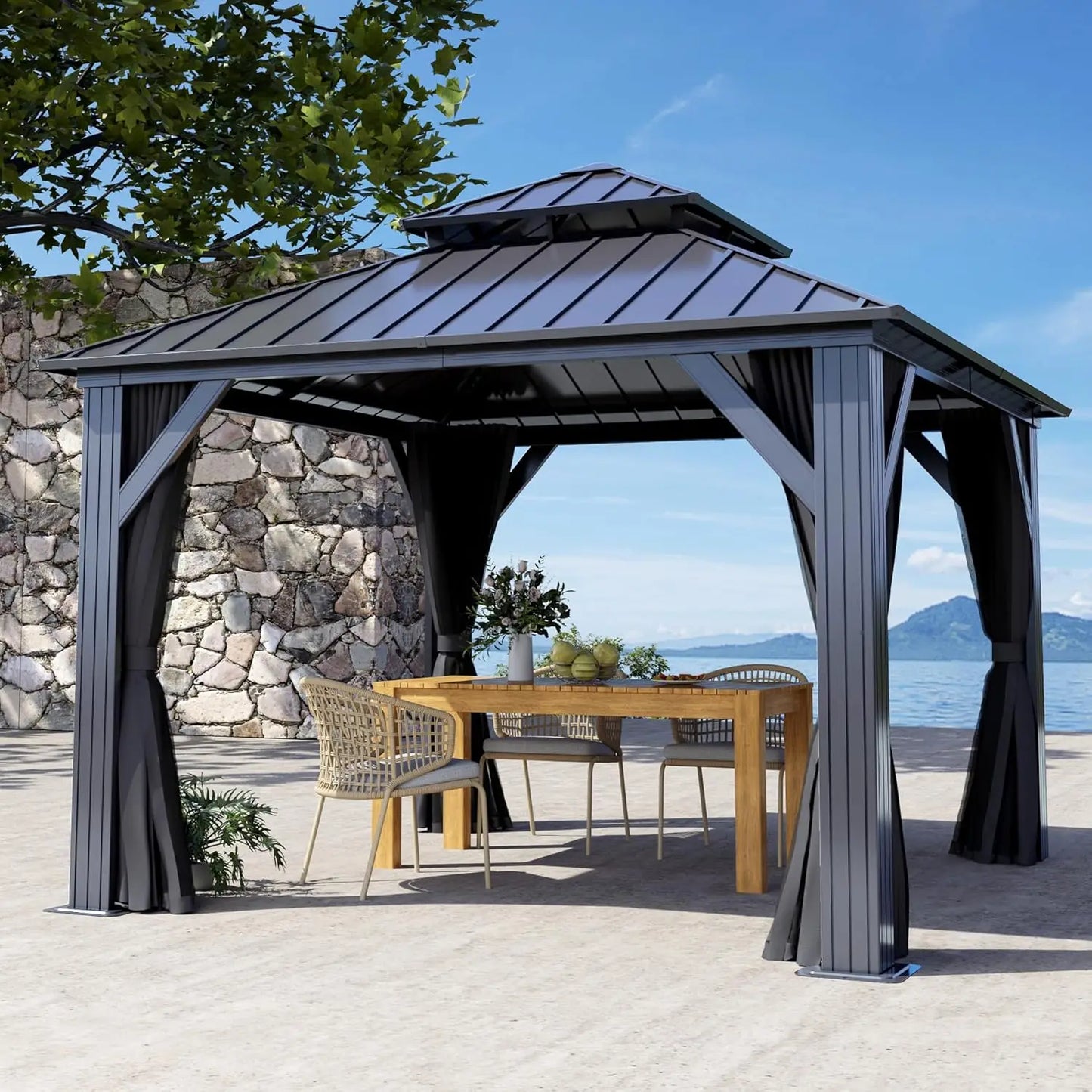 10' x 10' Wall Mounted Gazebo