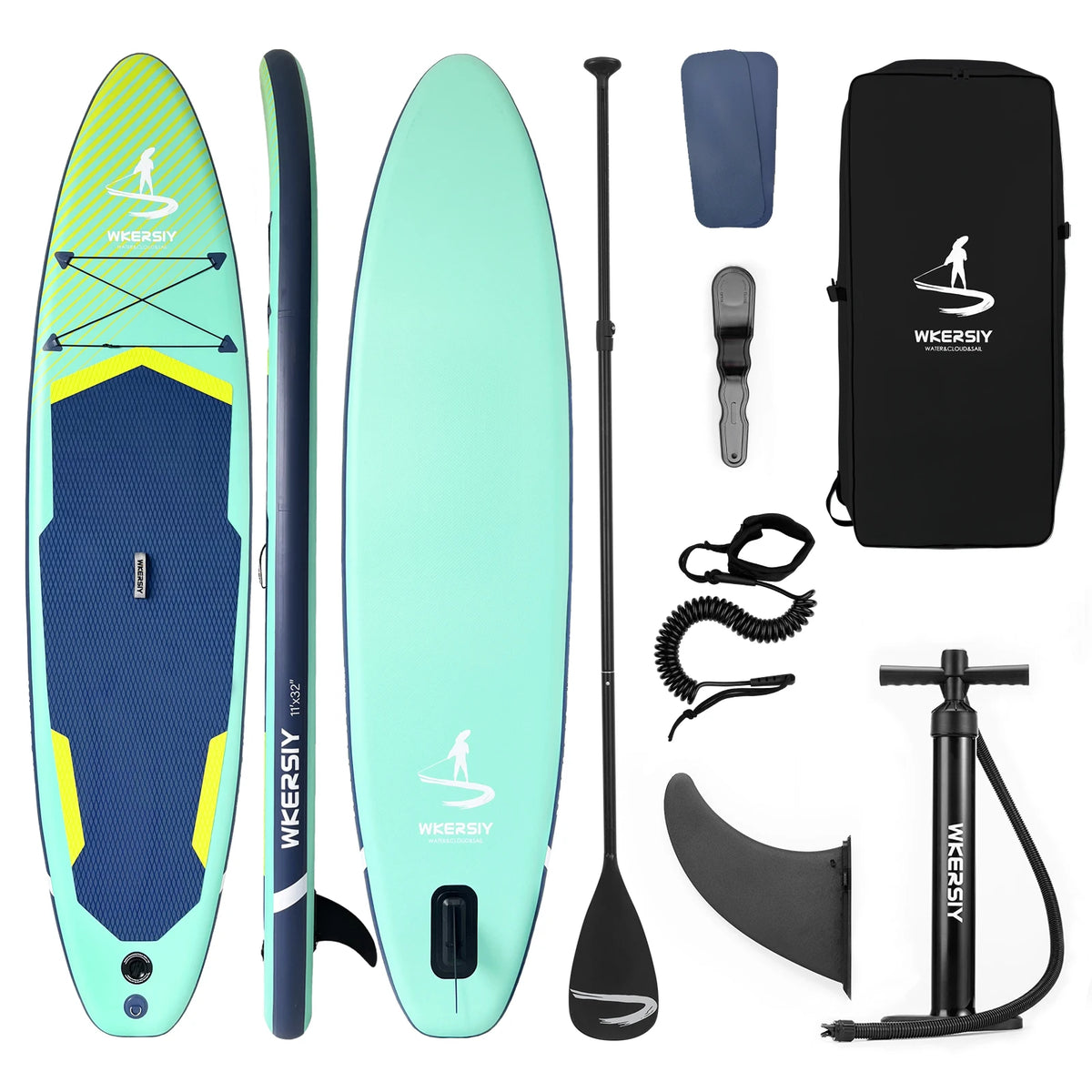 11FT Inflatable Stand-Up Paddle Board – 32" Wide, 4 Colors & Accessories