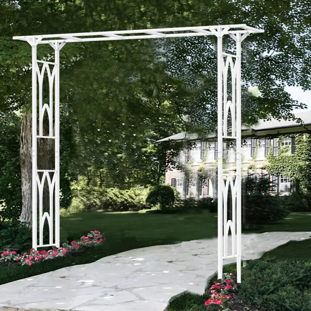 White Metal Garden Arch Arbor