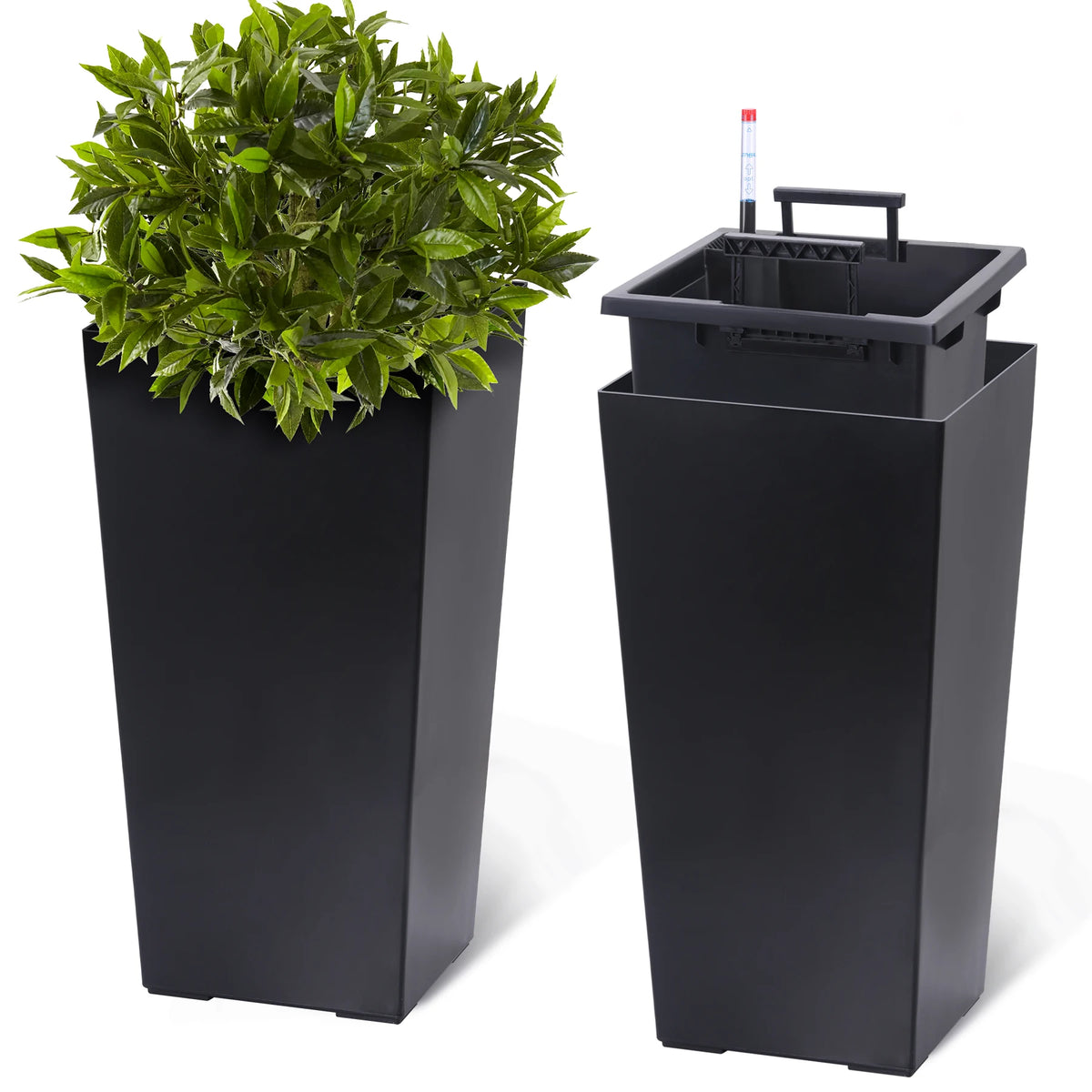 Set of 2 Self-Watering Tall Planters