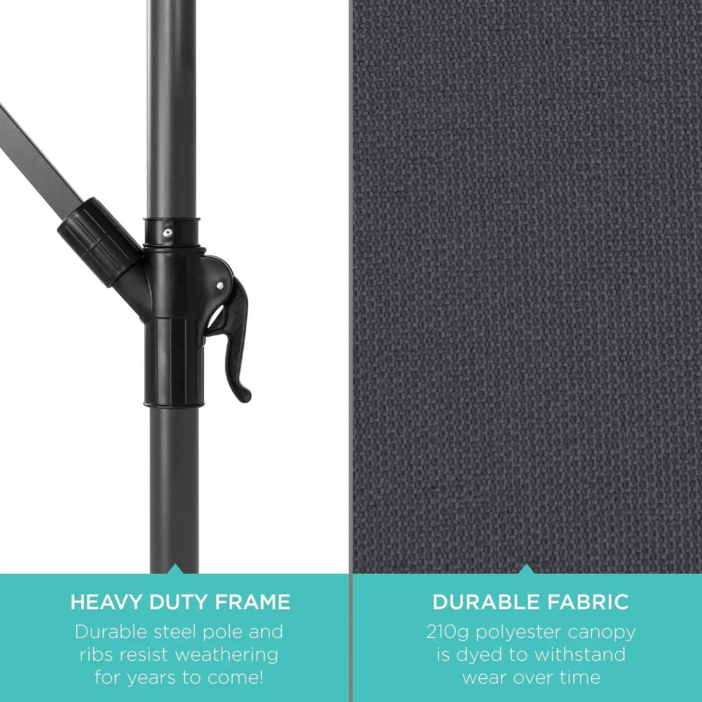 10ft Solar LED Offset Cantilever Umbrella