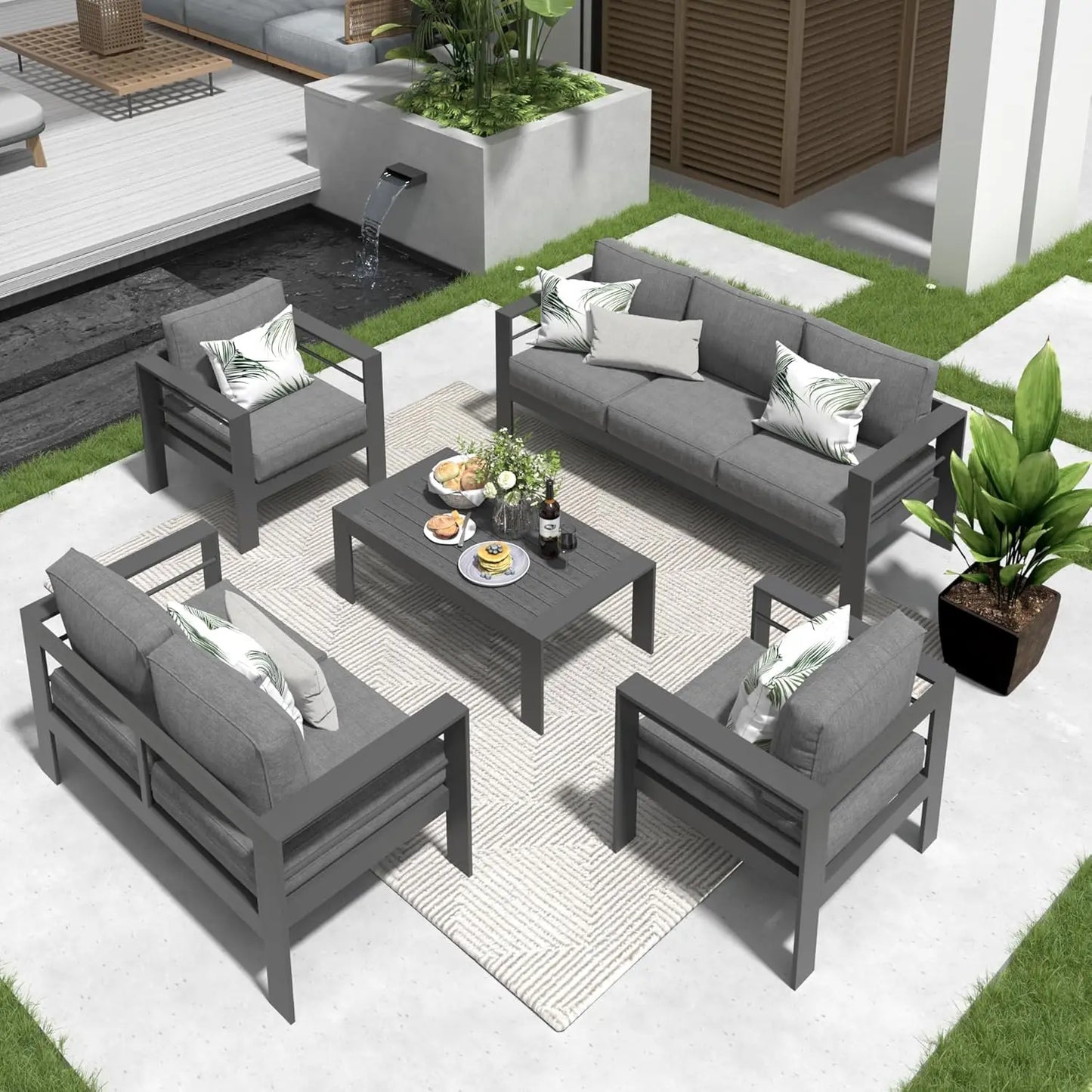 Oversized Aluminum Patio Furniture Set