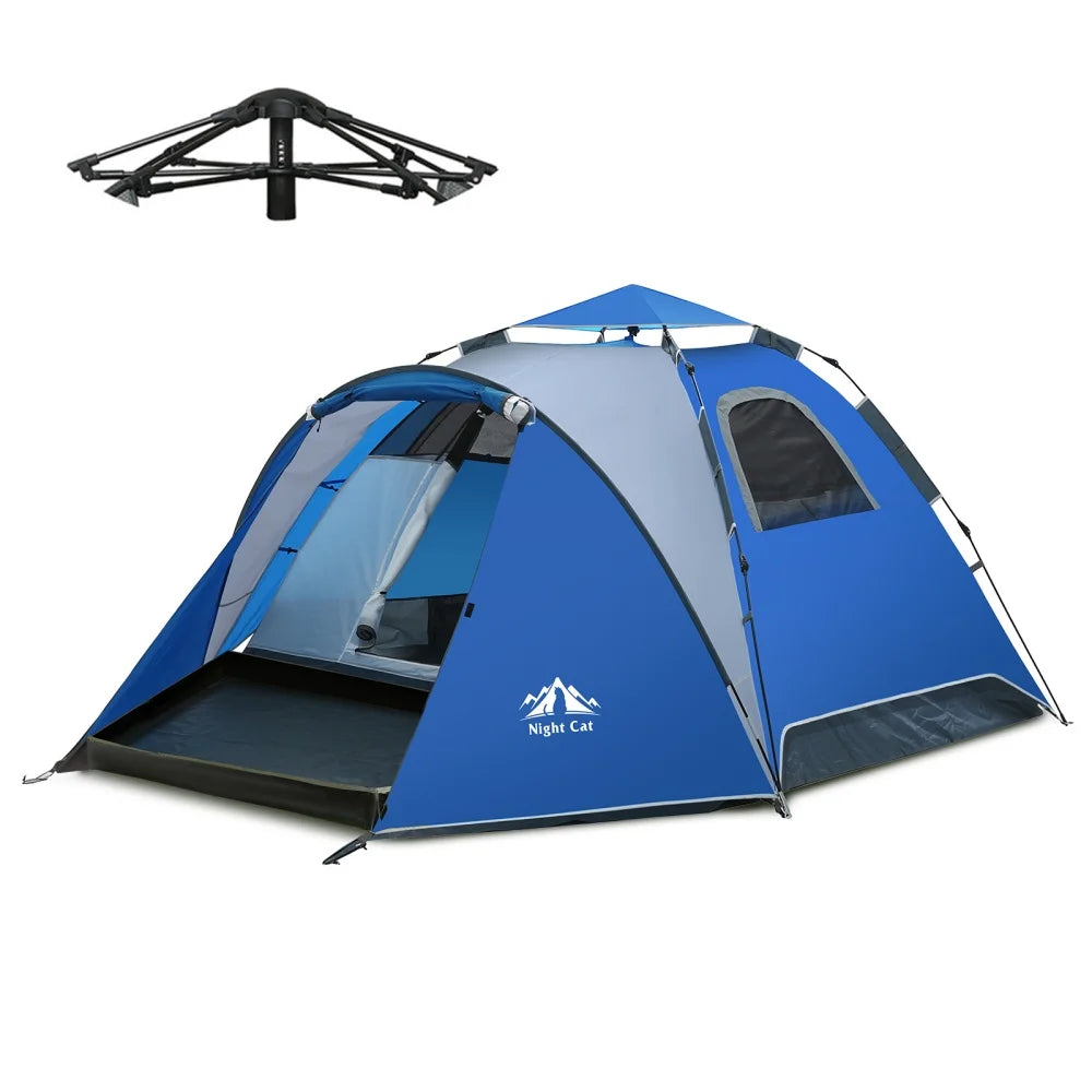 Night Cat 2–3 Person Instant Pop-Up Tent with Porch, Rainfly & Footprint