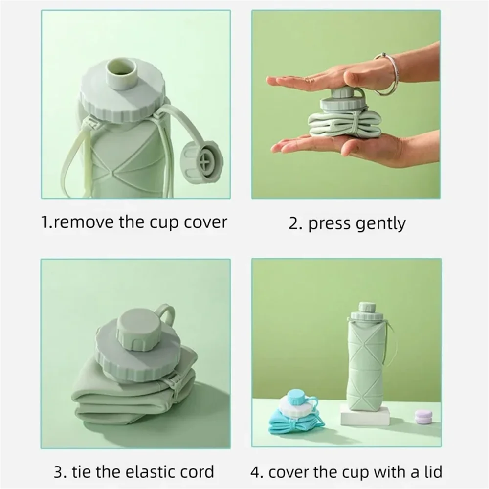 Outdoor Silicone Folding Water Bottle Portable