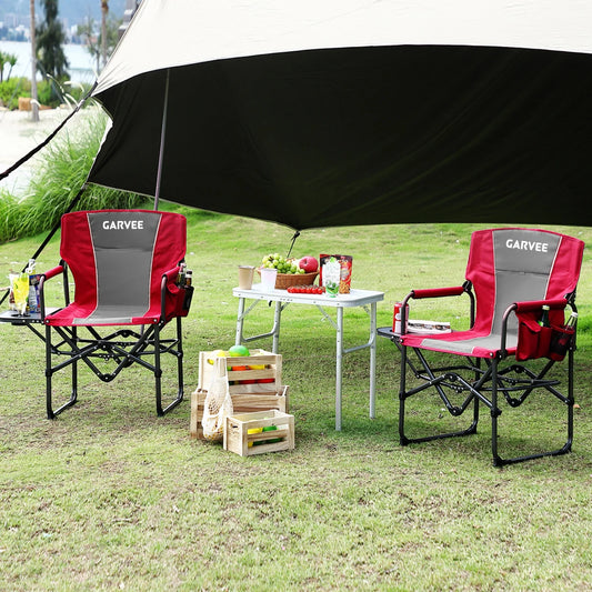 Oversized Heavy-Duty Director’s Camping Chair – 400 lb Capacity with Side Table