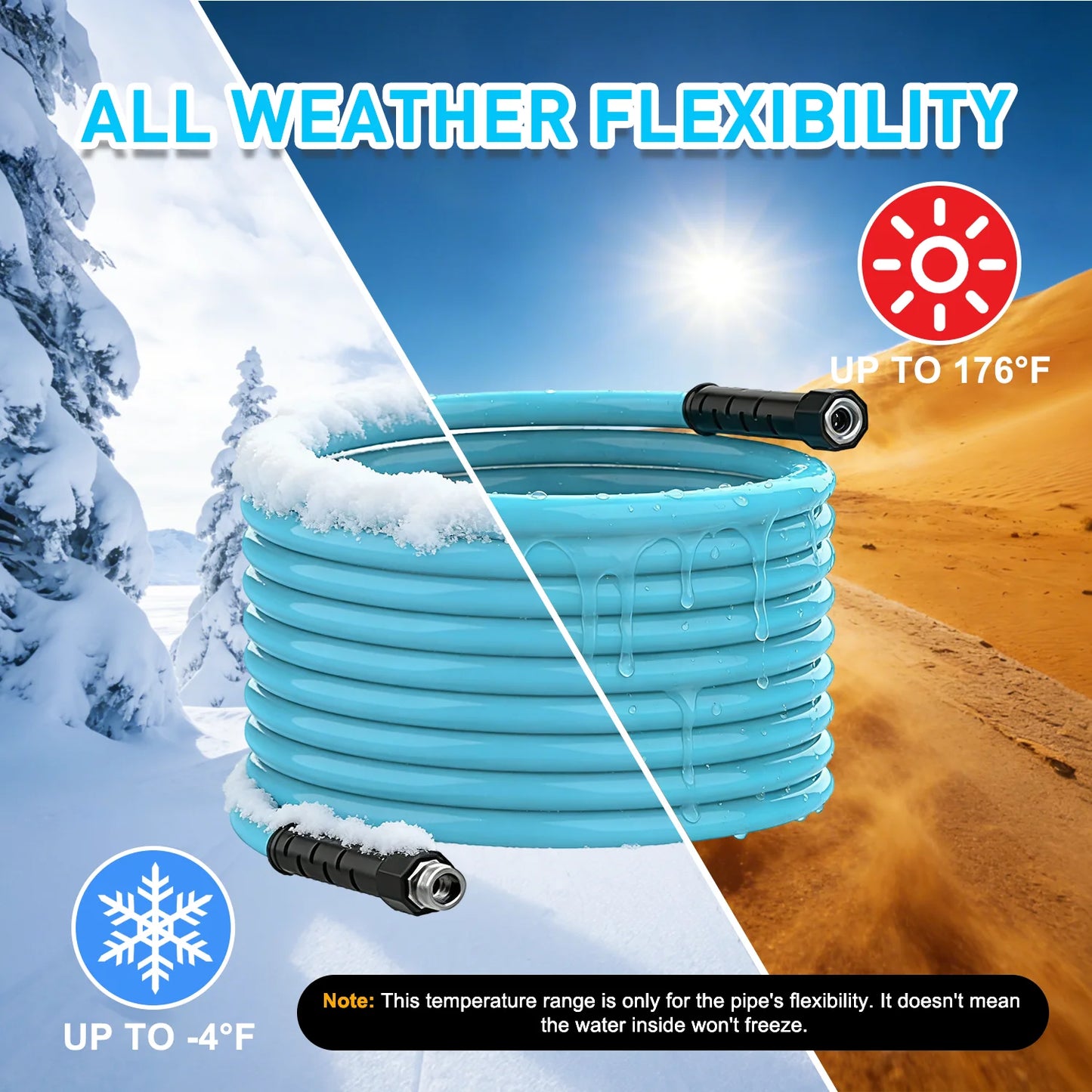 RV Water Hose 15FT Garden Drinking Hoses with Storage Bag Leakproof Anti-Kink