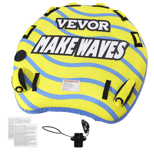 Towable Tube for Boating, 1-3 People Inflatable Towable Tube with Bumper Fins