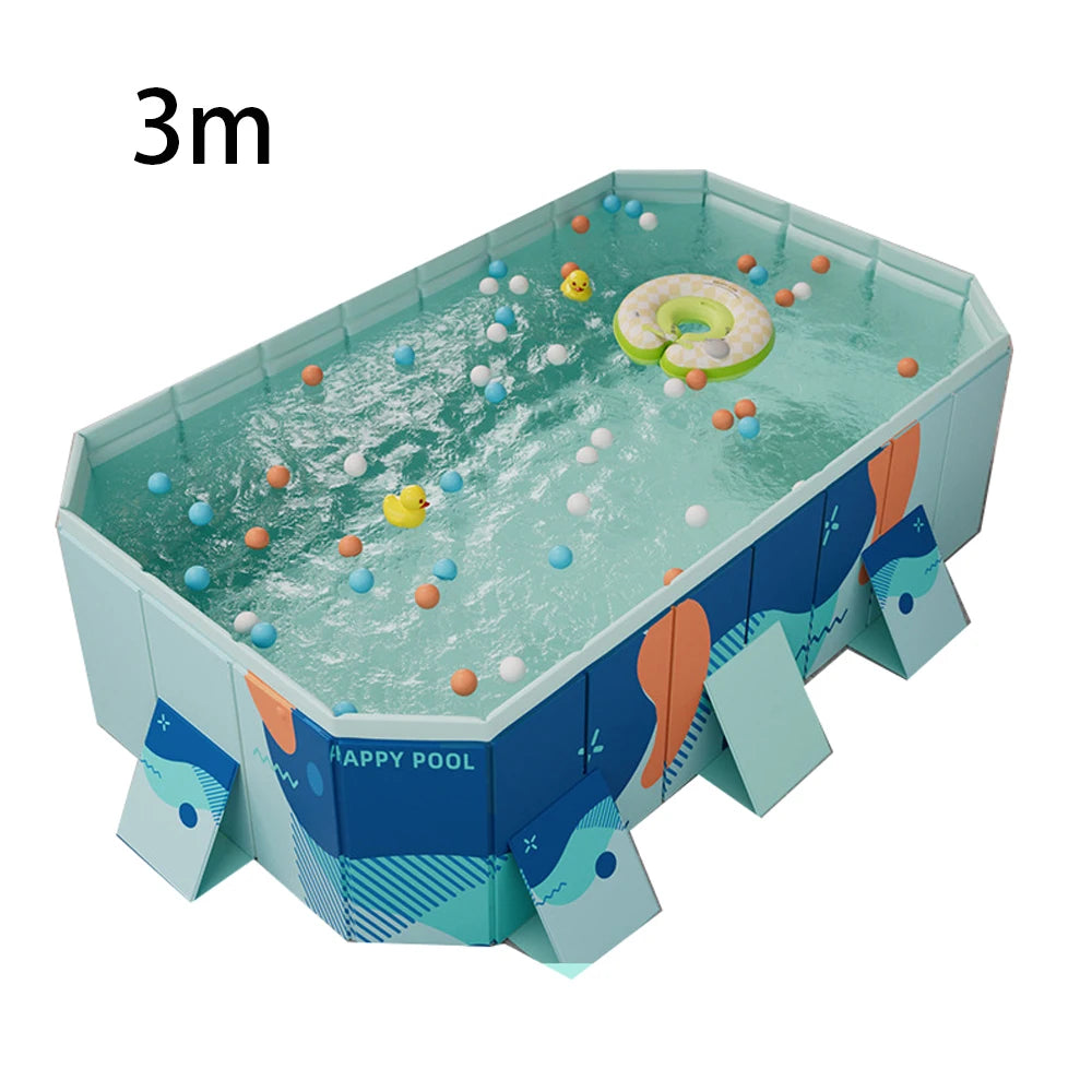 Foldable Pool Outdoor Large Swimming Pool Summer Water Party Non-Inflatable Swimming Pool Family Pool for Outdoor Garden