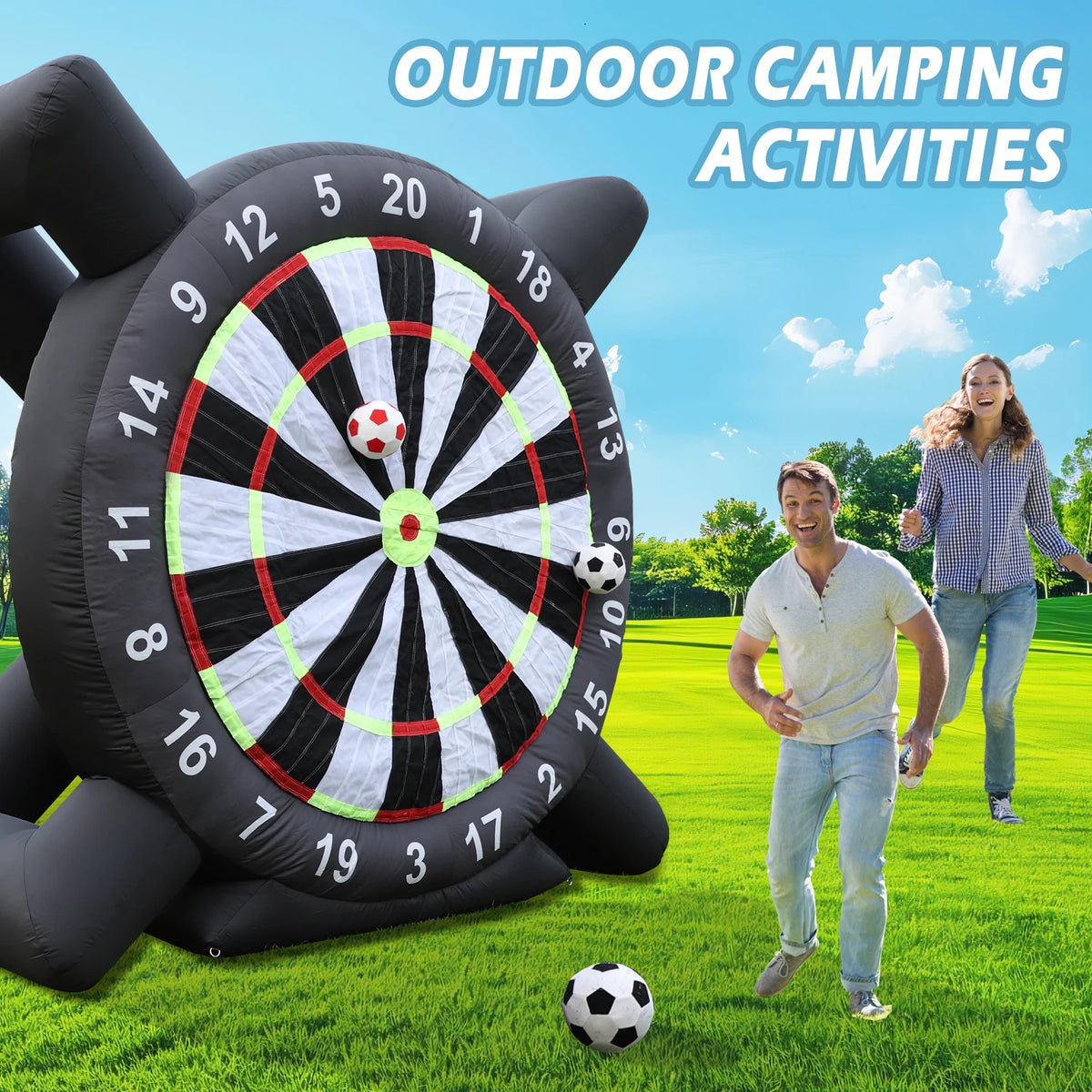 King Inflatable 10FT Giant Soccer Dart Board with Blower & 8 Balls