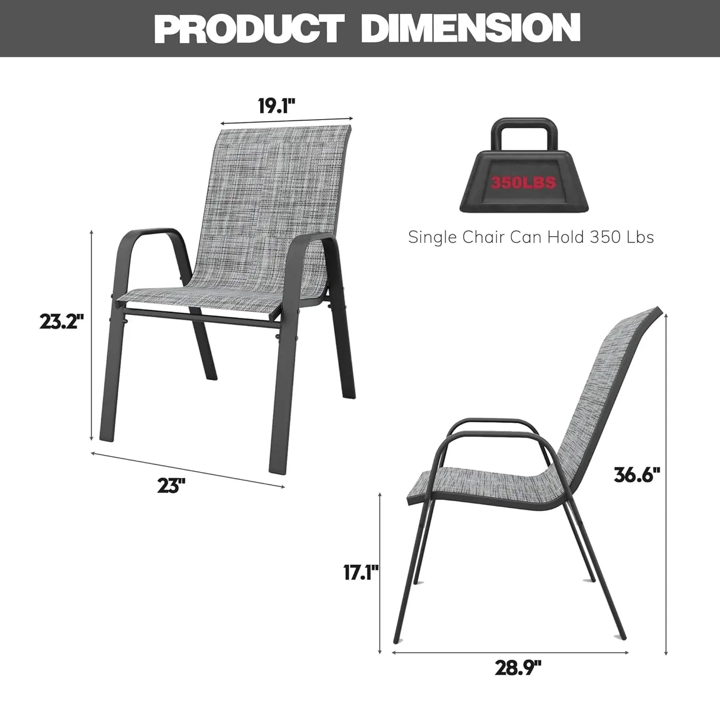 Stackable Outdoor Dining Chairs Set of 6