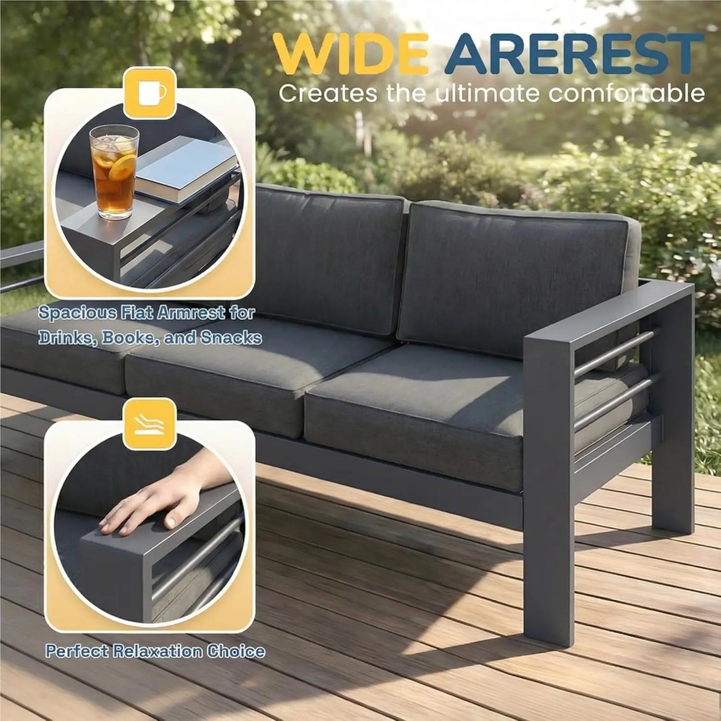 Oversized Aluminum Patio Furniture Set