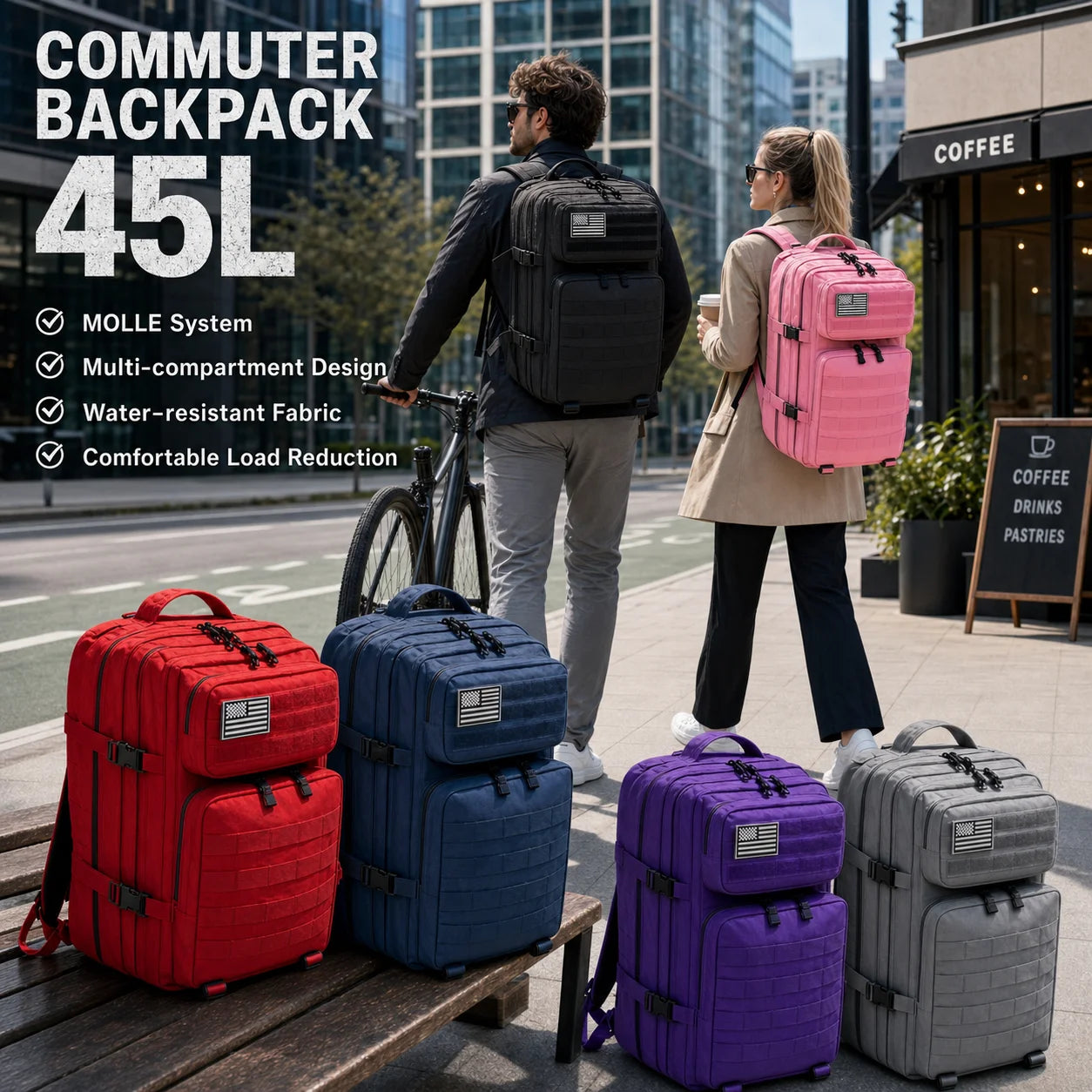 45L Tactical Travel Backpack