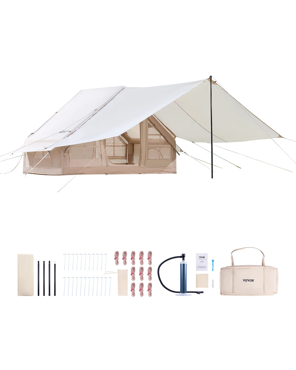 SucceBuy 3–5 Person Inflatable Camping Tent with Hand Pump – 300D Oxford