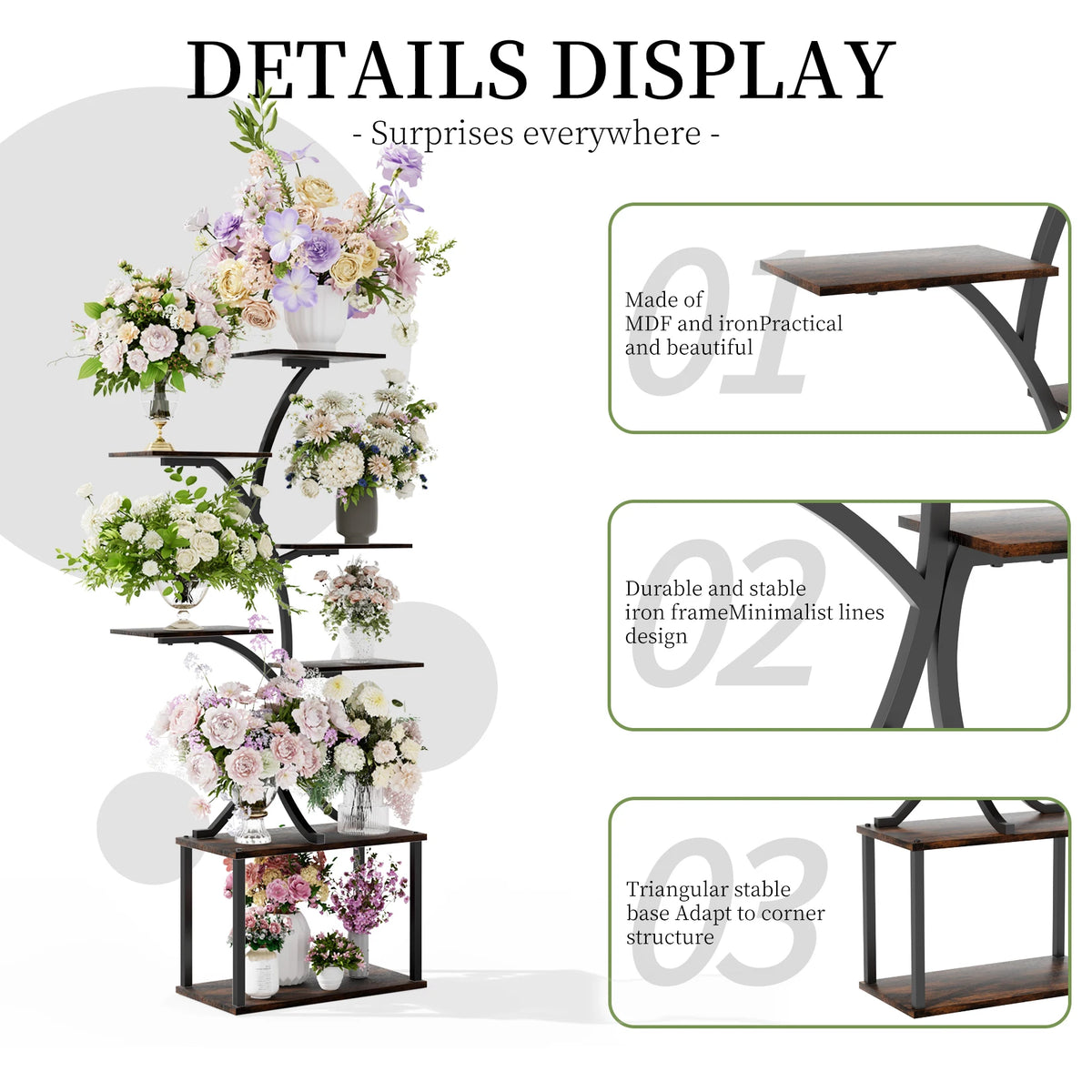 Industrial Tree-Shaped Multi-Tier Plant Stand