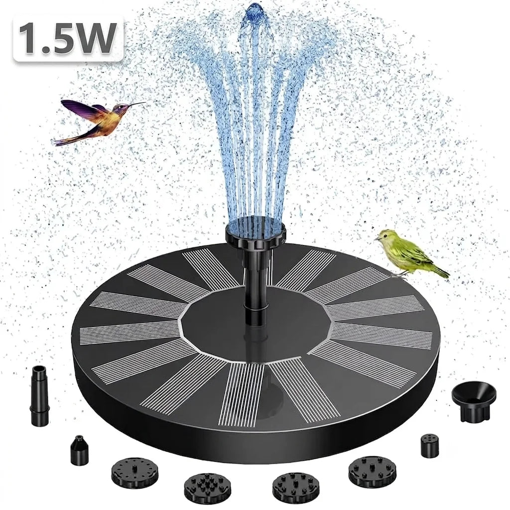  Floating Solar Fountain with 6 Nozzles & Stabilizers
